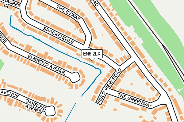 EN6 2LX map - OS OpenMap – Local (Ordnance Survey)
