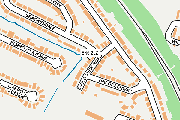 EN6 2LZ map - OS OpenMap – Local (Ordnance Survey)