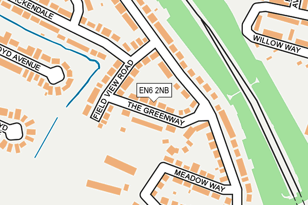 EN6 2NB map - OS OpenMap – Local (Ordnance Survey)