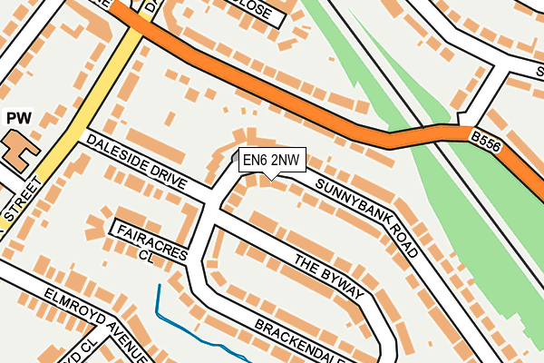 EN6 2NW map - OS OpenMap – Local (Ordnance Survey)