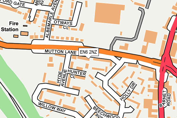 EN6 2NZ map - OS OpenMap – Local (Ordnance Survey)
