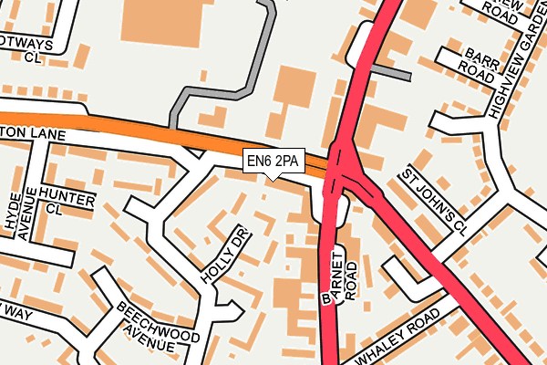 EN6 2PA map - OS OpenMap – Local (Ordnance Survey)