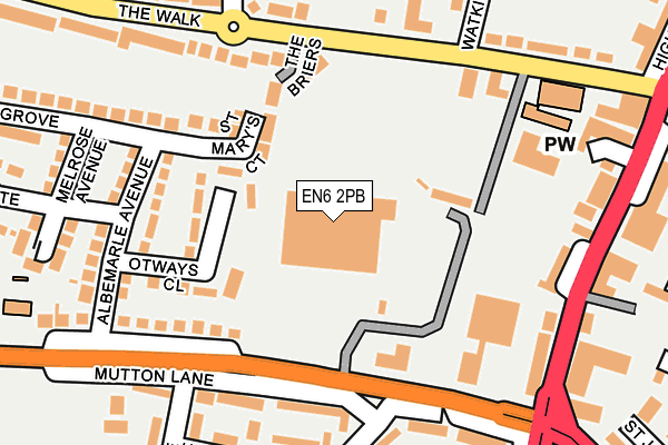 EN6 2PB map - OS OpenMap – Local (Ordnance Survey)
