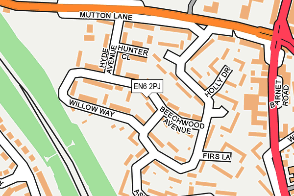 EN6 2PJ map - OS OpenMap – Local (Ordnance Survey)