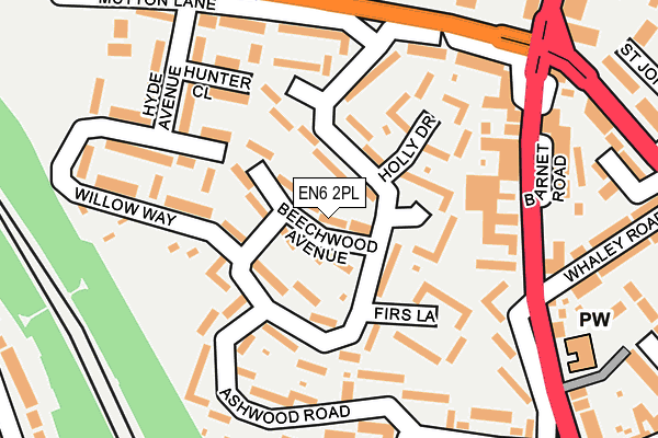 EN6 2PL map - OS OpenMap – Local (Ordnance Survey)