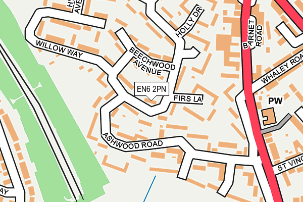 EN6 2PN map - OS OpenMap – Local (Ordnance Survey)