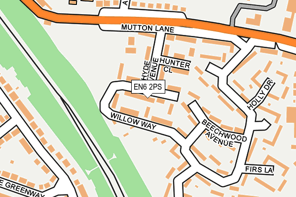 EN6 2PS map - OS OpenMap – Local (Ordnance Survey)