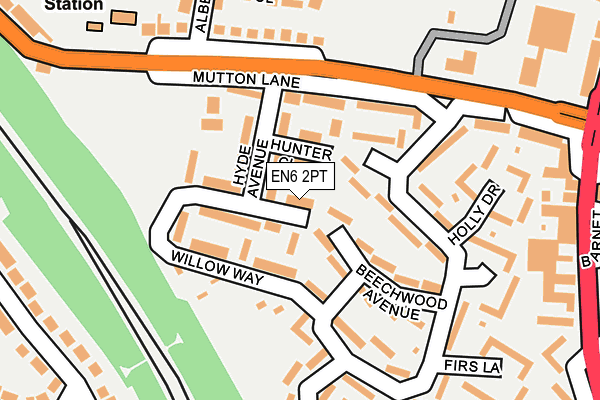 EN6 2PT map - OS OpenMap – Local (Ordnance Survey)