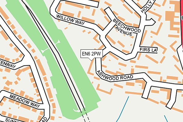 EN6 2PW map - OS OpenMap – Local (Ordnance Survey)