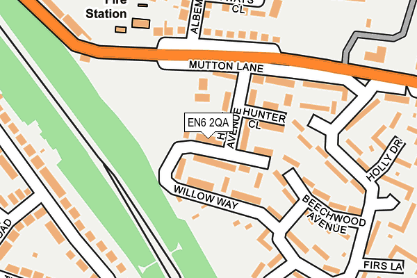 EN6 2QA map - OS OpenMap – Local (Ordnance Survey)