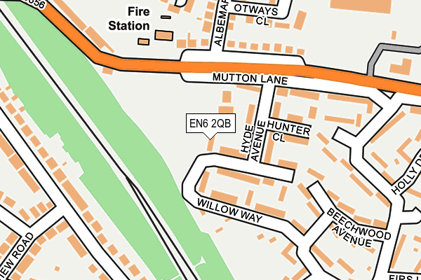 EN6 2QB map - OS OpenMap – Local (Ordnance Survey)