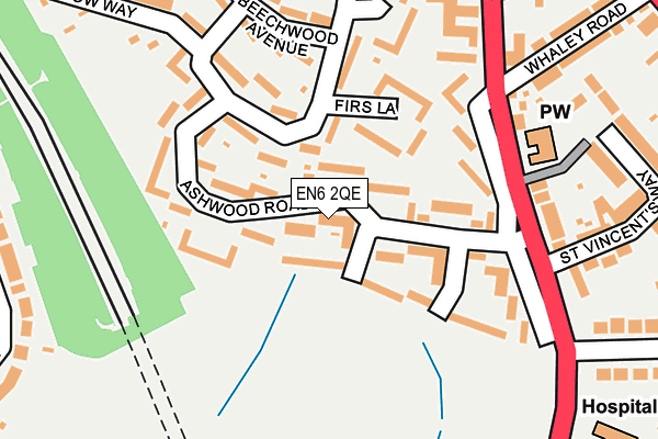 EN6 2QE map - OS OpenMap – Local (Ordnance Survey)