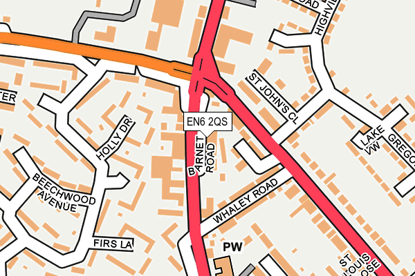 EN6 2QS map - OS OpenMap – Local (Ordnance Survey)
