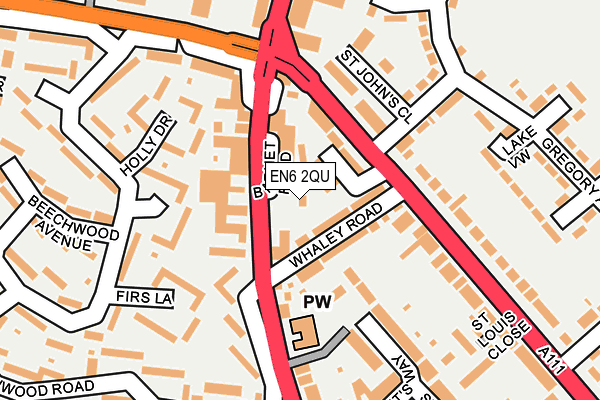 EN6 2QU map - OS OpenMap – Local (Ordnance Survey)