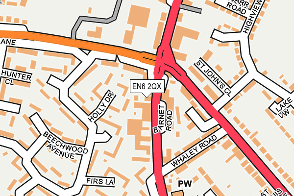 EN6 2QX map - OS OpenMap – Local (Ordnance Survey)