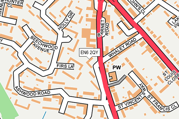 EN6 2QY map - OS OpenMap – Local (Ordnance Survey)