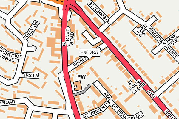 EN6 2RA map - OS OpenMap – Local (Ordnance Survey)