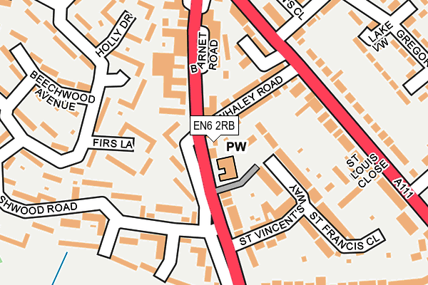 EN6 2RB map - OS OpenMap – Local (Ordnance Survey)
