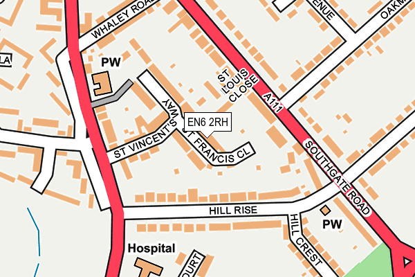 EN6 2RH map - OS OpenMap – Local (Ordnance Survey)