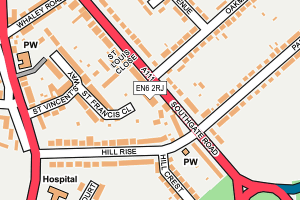 EN6 2RJ map - OS OpenMap – Local (Ordnance Survey)
