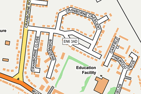 EN6 3AD map - OS OpenMap – Local (Ordnance Survey)