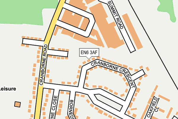 EN6 3AF map - OS OpenMap – Local (Ordnance Survey)