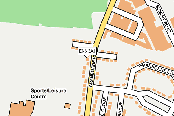 EN6 3AJ map - OS OpenMap – Local (Ordnance Survey)