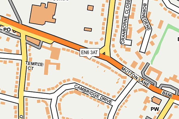 EN6 3AT map - OS OpenMap – Local (Ordnance Survey)