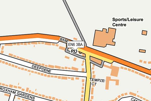 EN6 3BA map - OS OpenMap – Local (Ordnance Survey)