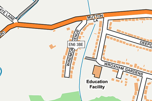 EN6 3BE map - OS OpenMap – Local (Ordnance Survey)