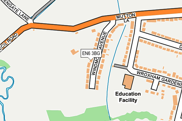 EN6 3BG map - OS OpenMap – Local (Ordnance Survey)