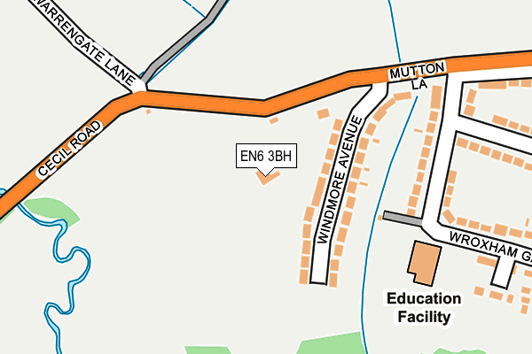 EN6 3BH map - OS OpenMap – Local (Ordnance Survey)