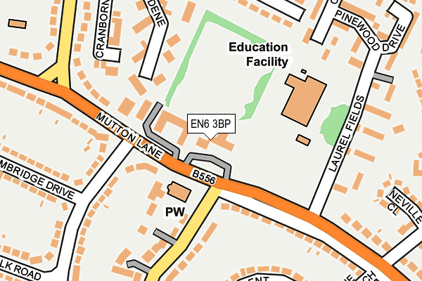 EN6 3BP map - OS OpenMap – Local (Ordnance Survey)