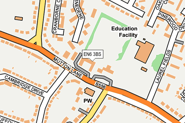 EN6 3BS map - OS OpenMap – Local (Ordnance Survey)