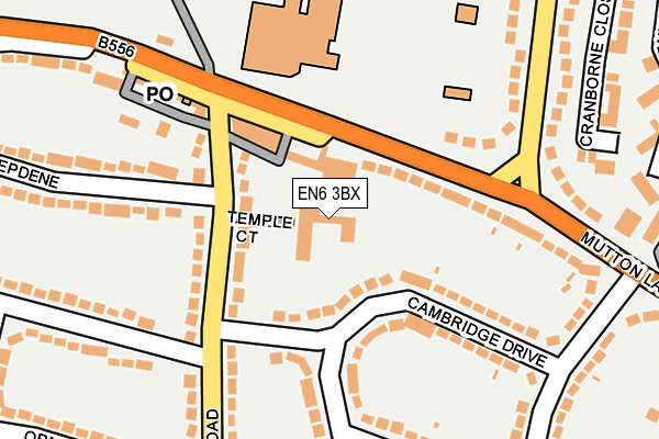 EN6 3BX map - OS OpenMap – Local (Ordnance Survey)