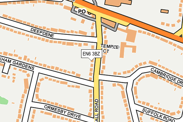 EN6 3BZ map - OS OpenMap – Local (Ordnance Survey)
