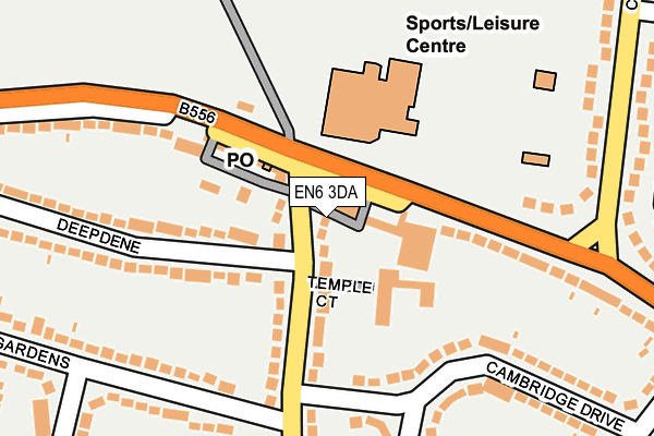 EN6 3DA map - OS OpenMap – Local (Ordnance Survey)