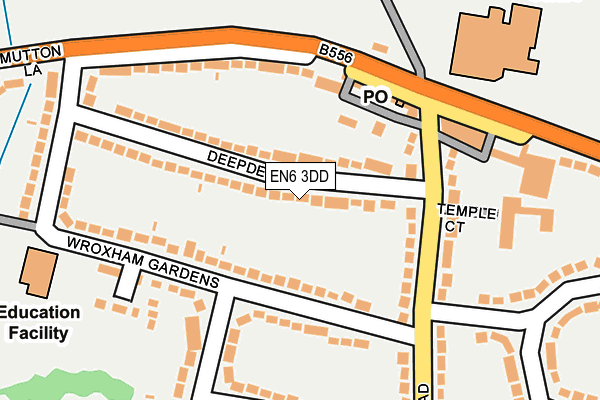 EN6 3DD map - OS OpenMap – Local (Ordnance Survey)