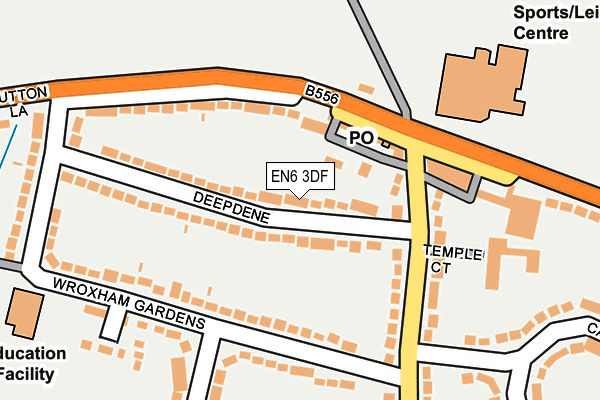EN6 3DF map - OS OpenMap – Local (Ordnance Survey)