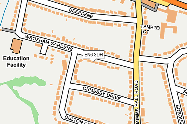 EN6 3DH map - OS OpenMap – Local (Ordnance Survey)