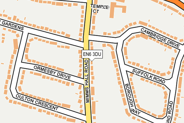 EN6 3DU map - OS OpenMap – Local (Ordnance Survey)