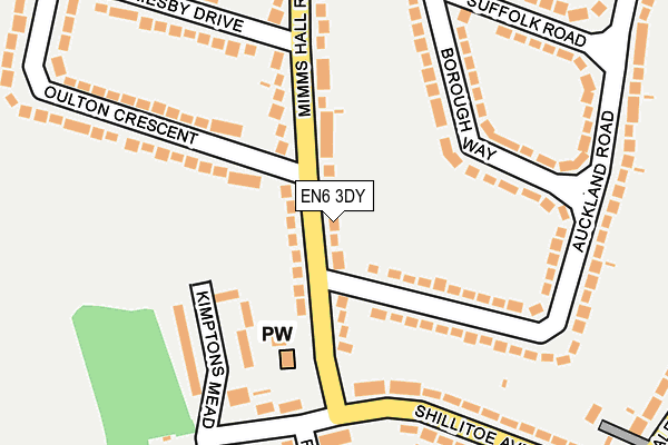 EN6 3DY map - OS OpenMap – Local (Ordnance Survey)