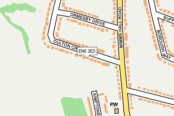 EN6 3ED map - OS OpenMap – Local (Ordnance Survey)
