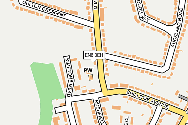 EN6 3EH map - OS OpenMap – Local (Ordnance Survey)