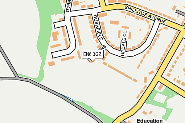 EN6 3GZ map - OS OpenMap – Local (Ordnance Survey)