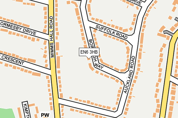 EN6 3HB map - OS OpenMap – Local (Ordnance Survey)
