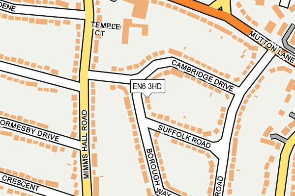EN6 3HD map - OS OpenMap – Local (Ordnance Survey)