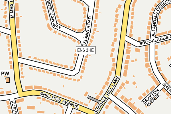 EN6 3HE map - OS OpenMap – Local (Ordnance Survey)