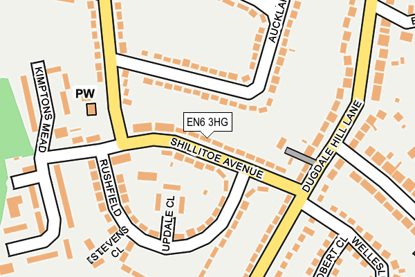 EN6 3HG map - OS OpenMap – Local (Ordnance Survey)