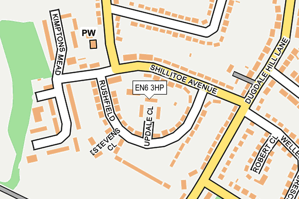 EN6 3HP map - OS OpenMap – Local (Ordnance Survey)